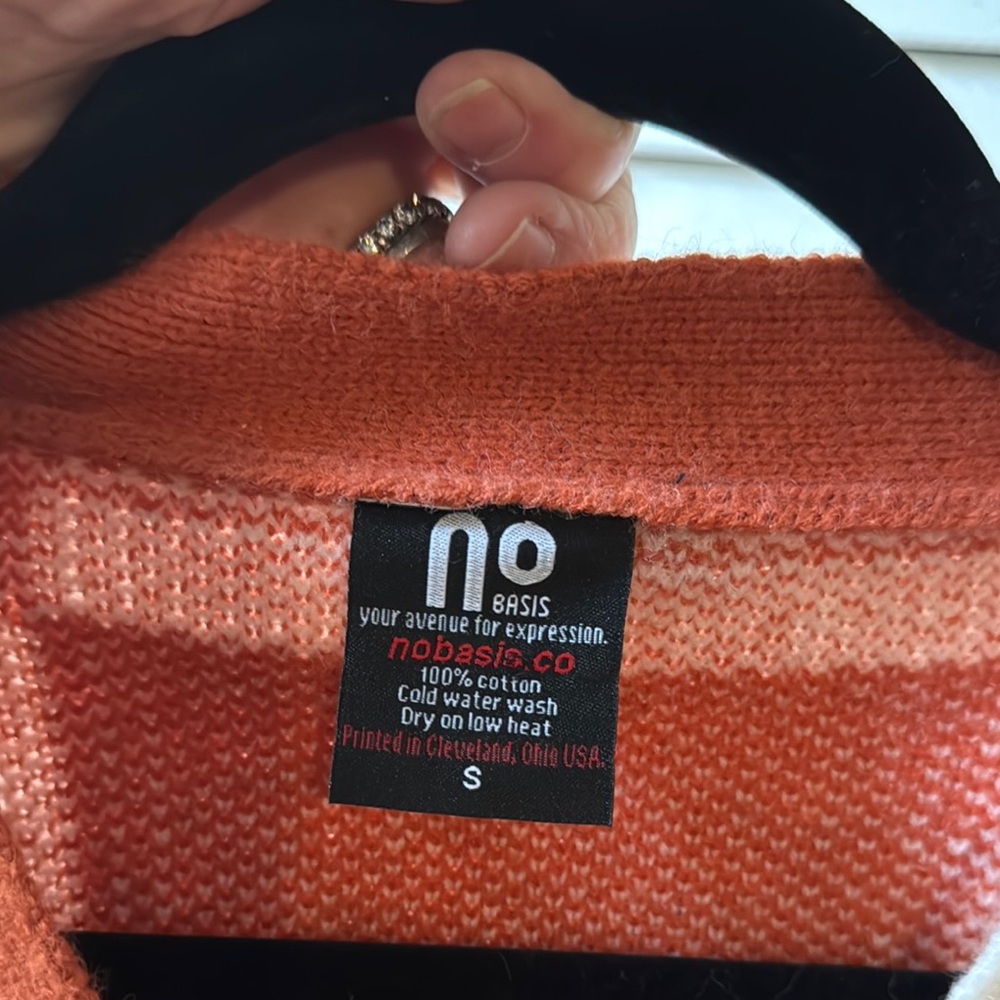 Women’s Checkered Sweater - Orange and Blue - Picture 6 of 6